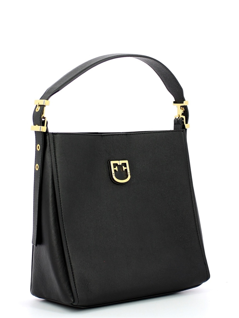 Furla Black Belvedere Bag with Gold Hardware